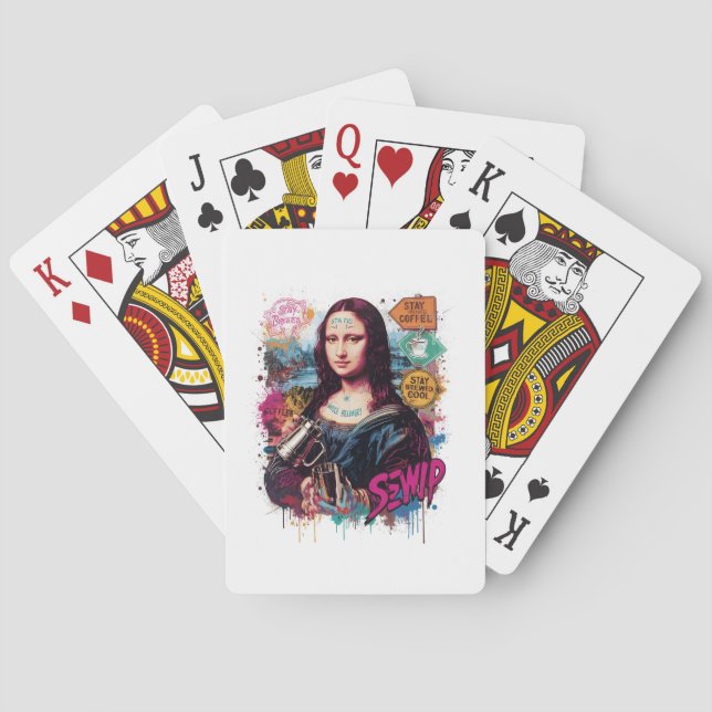 Mona Lisa Brew: Urban Coffee Graffiti Art Casinokort (Baksidan)