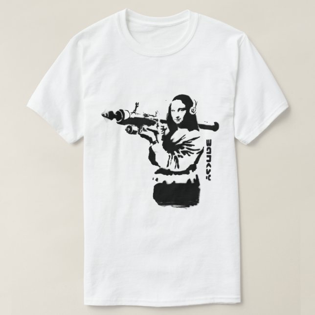 Mona Lisa Bristol Banksy lustig Långärmad T Shirt (Design framsida)