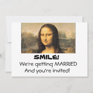 Mona Lisa, bröllopsinbjudan 5 x 7 Inbjudningar