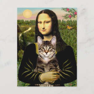 Mona Lisa - Brun Tabby Tigerkatt Vykort