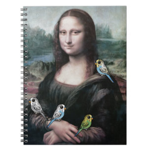 Mona Lisa & Budgies Anteckningsbok Med Spiral