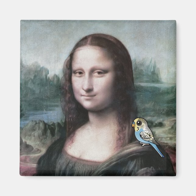 Mona Lisa & Budgies Magnet (Framsidan)