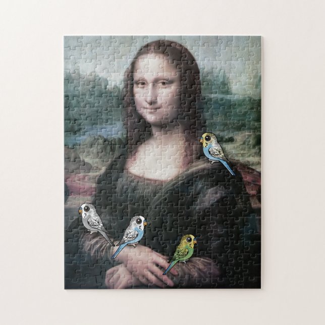 Mona Lisa & Budgies Pussel (Vertikal)
