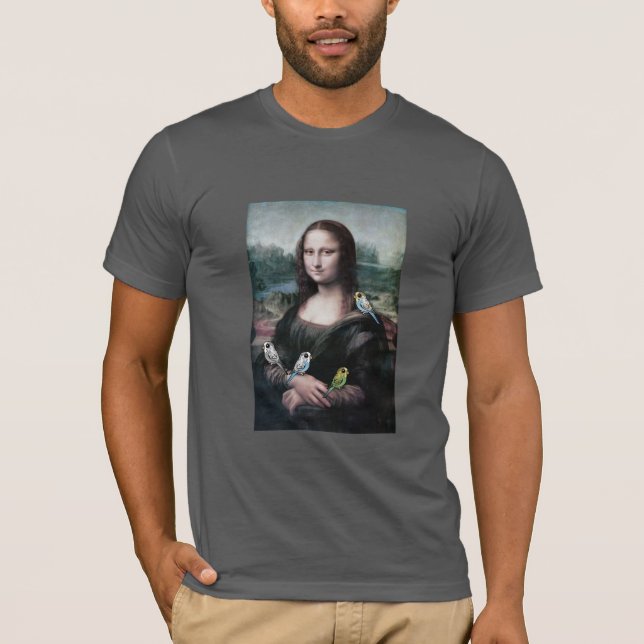 Mona Lisa & Budgies Tee Shirt (Framsida)