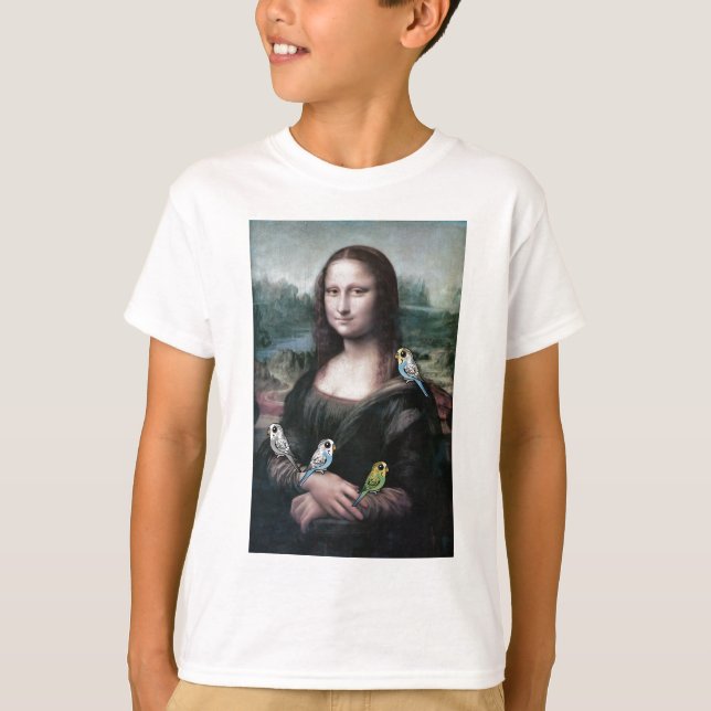 Mona Lisa & Budgies Tee Shirt (Framsida)
