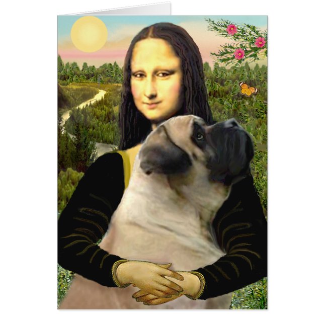 Mona Lisa - Bull Mastiff #1 Hälsningskort (Framsidan)