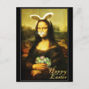 Mona Lisa Bunny Öron Påsk Helg Vykort
