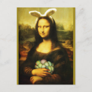 Mona Lisa Bunny Öron Påsk Helg Vykort