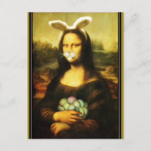 Mona Lisa Bunny Öron Påsk Helg Vykort