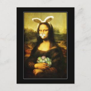 Mona Lisa Bunny Öron Påsk Helg Vykort