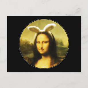 Mona Lisa Bunny Öron Påsk Helg Vykort