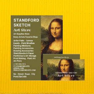Mona Lisa by Leonardo Da Vinci, Art Supplies Store Visitkort
