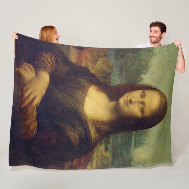 Mona Lisa By Leonardo Da Vinci Fleecefilt (På plats)