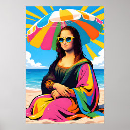 Mona Lisa By the Beach Pop Art Poster