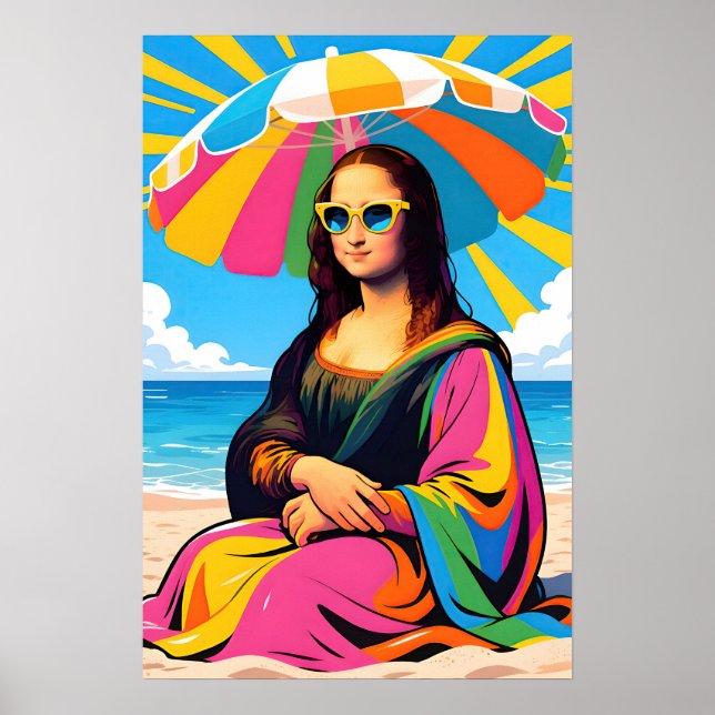 Mona Lisa By the Beach  Pop Art Poster (Framsidan)