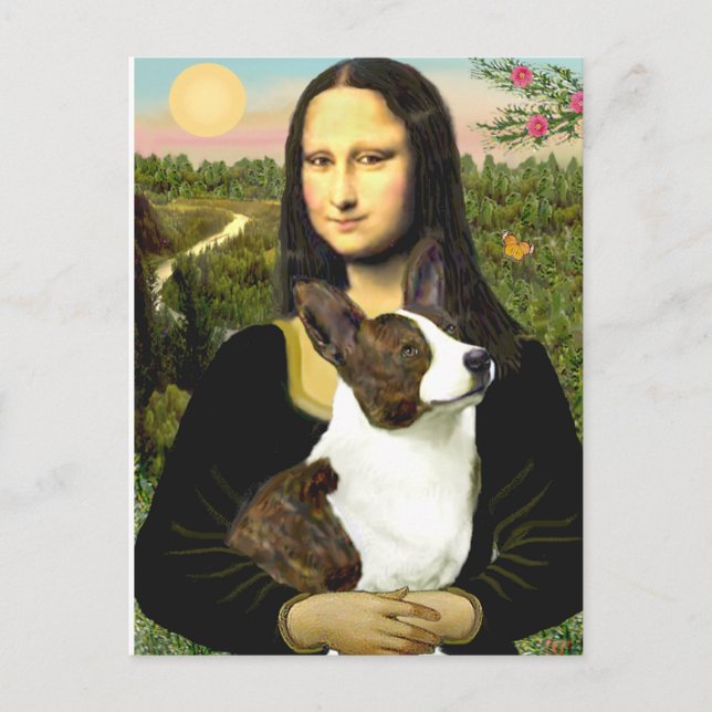 Mona Lisa - Cardigan Welsh Corgi Vykort (Framsida)