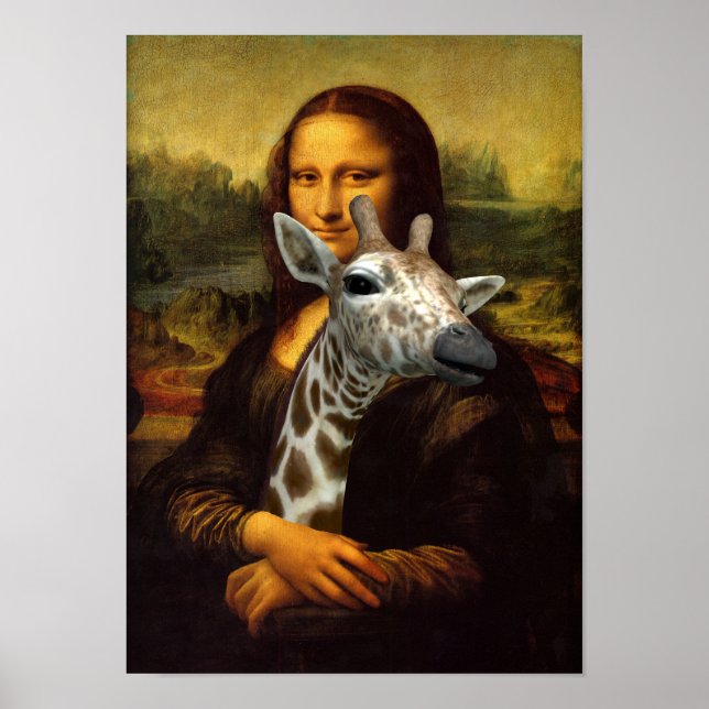 Mona Lisa Cares om Giraffes Poster (Framsidan)