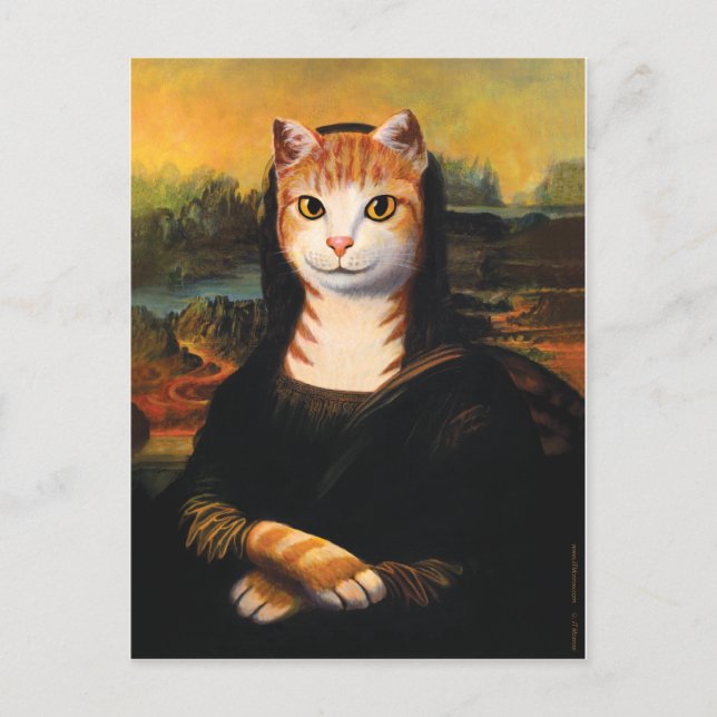 Mona Lisa Cat Vykort (Framsida)