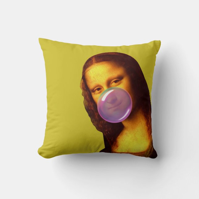 Mona Lisa Chewing gum Bubble Kudde (Framsida)