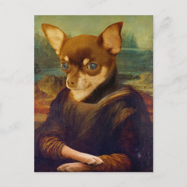 Mona Lisa Chihuahua - Gioconda Chihuahua Posrcard Vykort (Framsida)