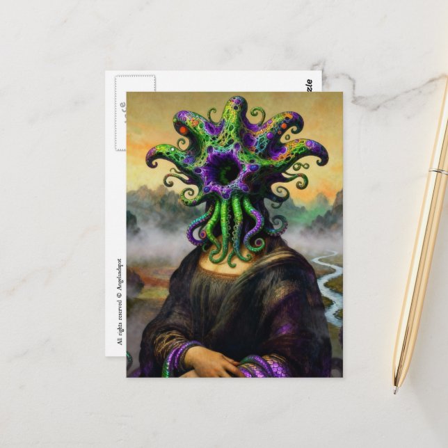 Mona Lisa Cthulhu Vykort (Fram/Back In Situ)