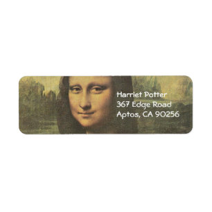 Mona Lisa da Vinci Fine Art Returadress Etikett