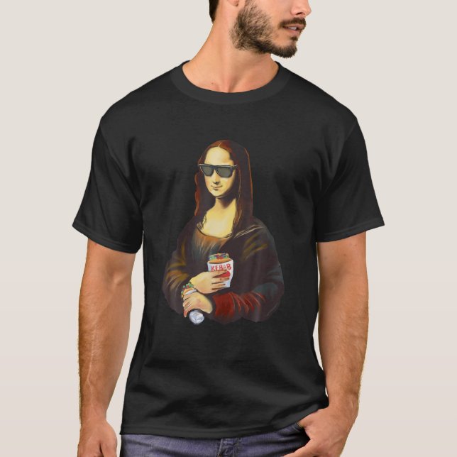 Mona Lisa Da Vinci Sunglass Kebab Art Pai T Shirt (Framsida)
