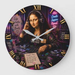 Mona Lisa DJ Funny Music Studio Stor Klocka