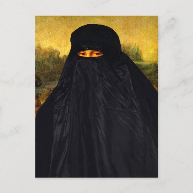 Mona Lisa dold bakom burka Vykort (Framsida)