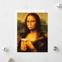 Mona Lisa dricker öl Beer älskare