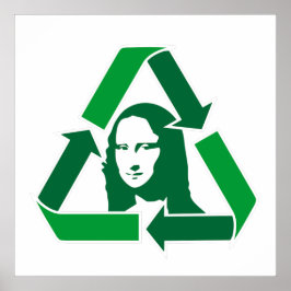 Mona Lisa Ekovänlig Återvinningssymbol Konst Poster