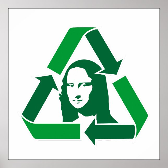 Mona Lisa Ekovänlig Återvinningssymbol Konst Poster (Framsidan)