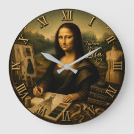 Mona Lisa Fashion Designer Funny Haute Couture Stor Klocka