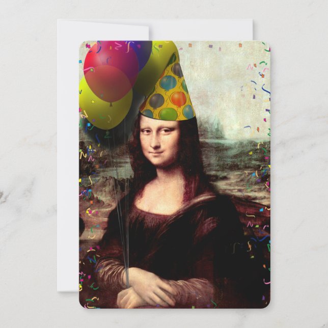 Mona Lisa Födelsedagsfest Inbjudningar (Framsida)