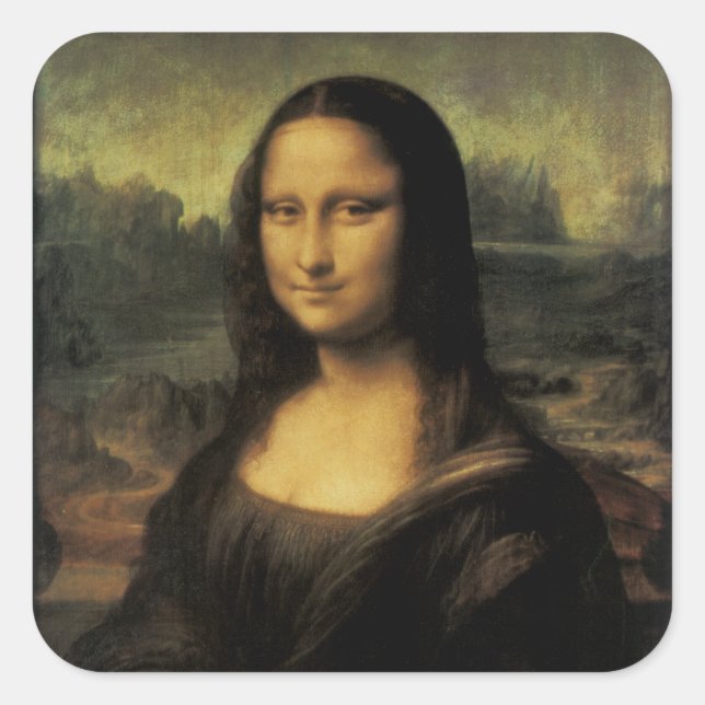 Mona Lisa Fyrkantigt Klistermärke (Framsida)