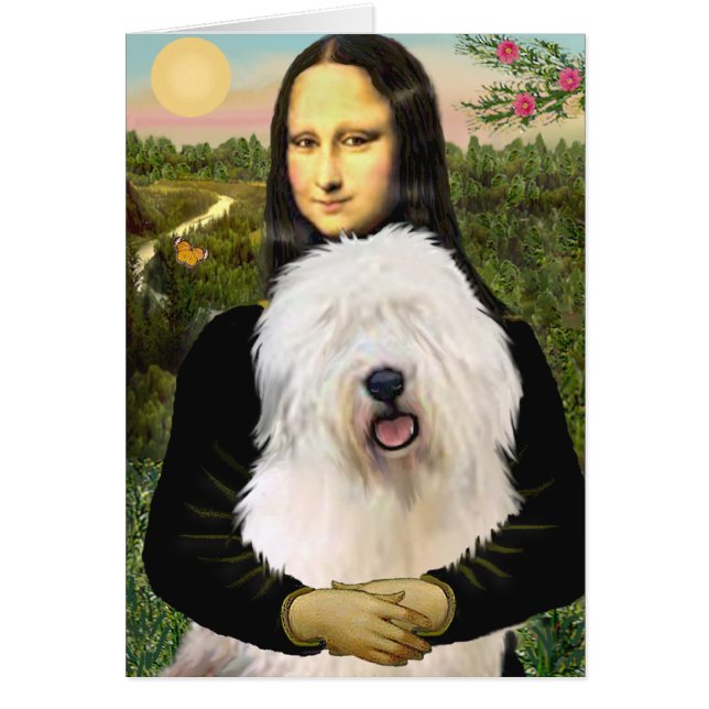 Mona Lisa - Gammal engelsk 3 Hälsningskort (Framsidan)