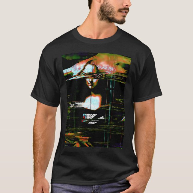 Mona Lisa Glitch T Shirt (Framsida)