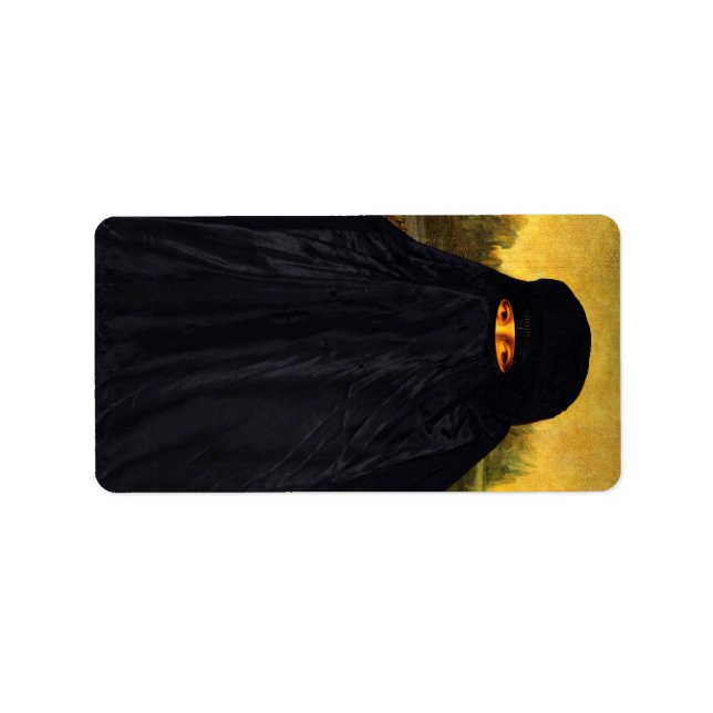 Mona Lisa Gömt BeBakBurqa Adressetikett (Framsidan)