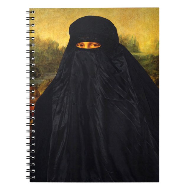Mona Lisa Gömt BeBakBurqa Anteckningsbok Med Spiral (Framsidan)