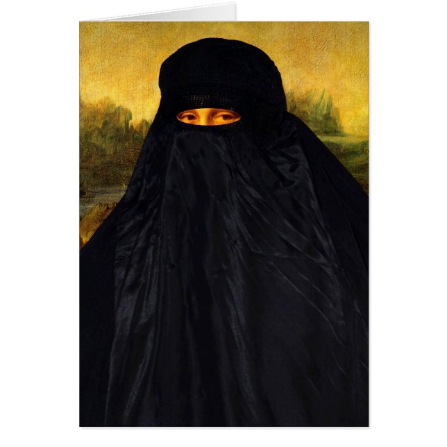 Mona Lisa Gömt BeBakBurqa Hälsningskort (Framsidan)