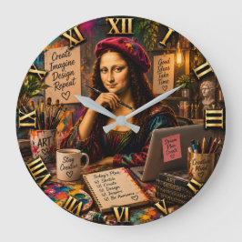 Mona Lisa Graphic Designer Funny Creative Studio Stor Klocka
