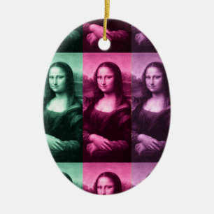 Mona Lisa Grönt Rosa Lila Ceramic Ornament