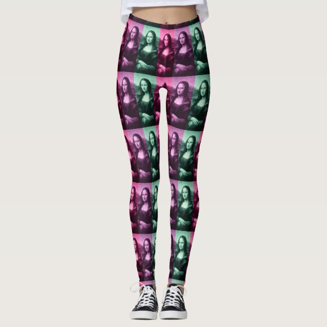 Mona Lisa Grönt Rosa Lila Leggings (Framsida)