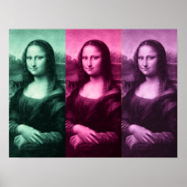 Mona Lisa Grönt Rosa Lila Poster