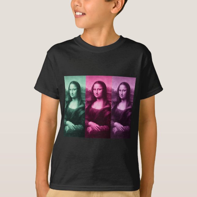 Mona Lisa Grönt Rosa Lila T-shirt (Framsida)