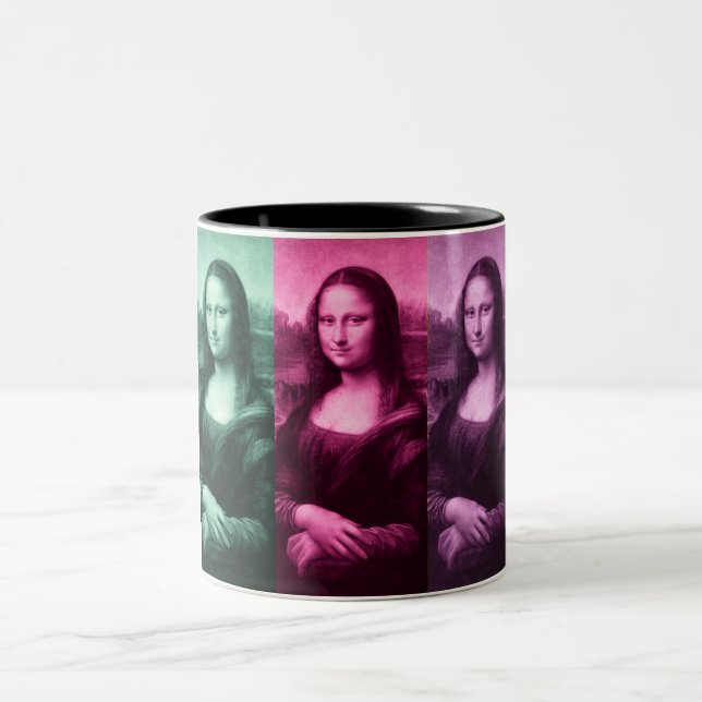 Mona Lisa Grönt Rosa Lila Två-Tonad Mugg (Center)