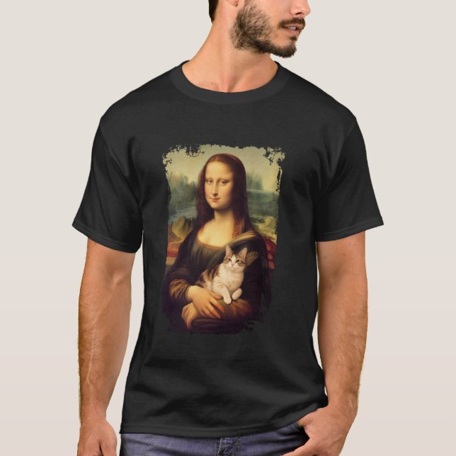 Mona Lisa håller en katt tröja Mona Lisa Kitty Cat (Framsida)