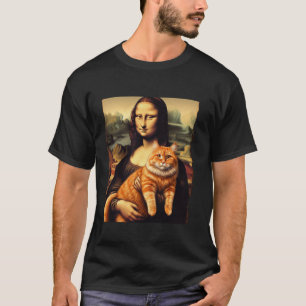 Mona lisa håller katt kattunge för katt älskare ka t shirt