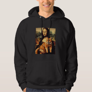 Mona lisa håller katt kattunge för katt älskare pa hoodie
