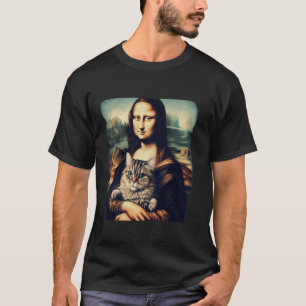 mona lisa håller katt kattunge för kattälskare kat t shirt